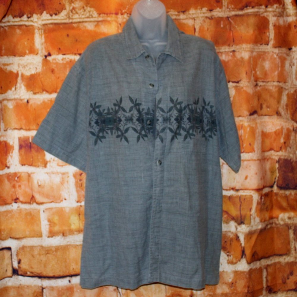 No Fear 100% Cotton Short Sleeve Button-Up L Shirt